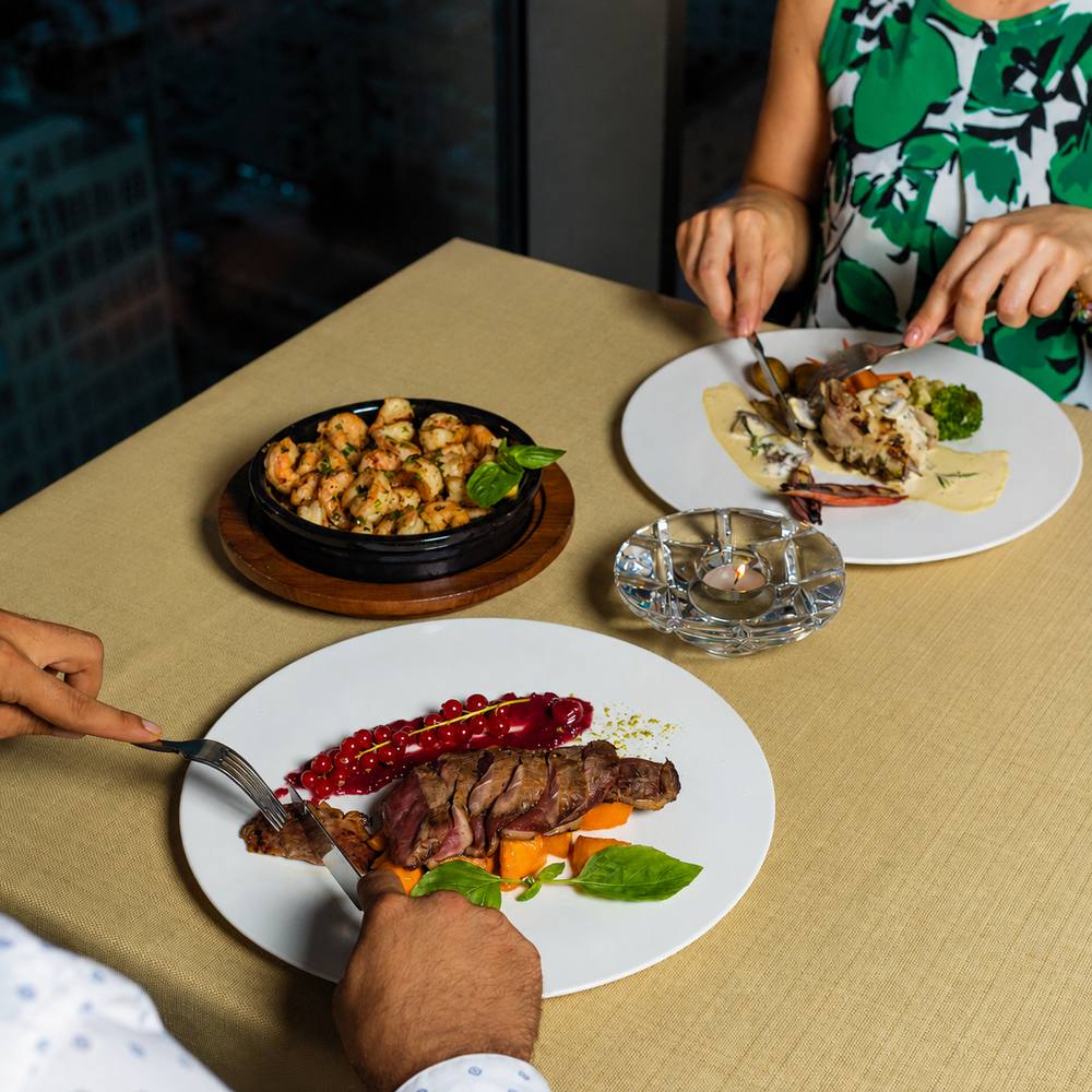Dinner service at a London restaurant, arranged by Belmont concierge